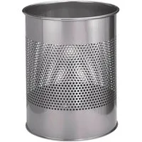 DURABLE Papierkorb DURABLE 3310 Papierkorb Metall rund 15l perforiert - silber