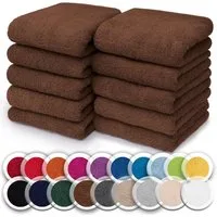 NatureMark Seiftuch 10er-Set Seiftücher 30x30cm 100% Baumwolle, (10-St), Frottier Waschlappen Seiflappen 30 x 30 cm, Schoko braun