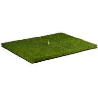 AMF Life Golf-Abschlagmatte Schlagunterlage (naturel, 85 x 65 x 4cm (Höhe inklusive. Filzboden), inkl. Tee + Teehalter verstellbar, Indoor Outdoor, tragbar, zusammenrollen, chippen, driven), Präzisionsabschlagmatte, strapazierfähig, flexibel, Golfsch