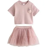 Next Shirt & Rock Kurzarm-Oberteil und Tutu-Rock im Set (2-tlg)