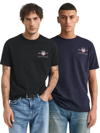 Gant | 2er Pack Herren T-Shirt mit gesticktem Archiv-Schild