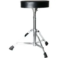 FAME Schlagzeughocker (D4000 Drumhocker Einstrebig Runde Sitzfläche Vinylbezug Höhenverstellbar 500-630mm Inklusive Spindel Verchromtes Finish Ideal für Schlagzeuganfänger, Hardware, Drumhocker), Drumhocker, Einstrebig, Höhenverstellbar
