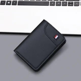 Men's Vertical Wallet Thin PU Leather Anti-magnetic Clip Wallet Simple Style Urban Daily Combination 5 Card Slots Availa