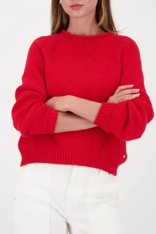 monari - Strickpullover aus Bändchengarn chilli pepper - Gr. - 34