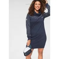 KangaROOS Sweatkleid lang, aus Baumwolle, Langarm, mit breiten Rippbündchen