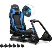GTPLAYER Simulator Cockpit, sim racing cockpit racing wheel stand Controller (mit Bluetooth-Lautsprecher und Pedalablage)