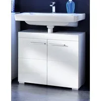 trendteam Waschbeckenunterschrank Amanda (Waschtisch Unterschrank in weiß, 60 x 56 cm) 2 Fächer