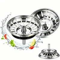 Mutig Küchensieb 2 Stück Universal Siebkörbchen 82 mm 304 Edelstahl, (Spülbecken Abflusssieb & Abflussstopfen für Küchenspüle, 2-St., Antiblocking Küchenabfluss, Rostfrei), Schnelle Entwässerung, einfache Reinigung, Anti-Verstopfung