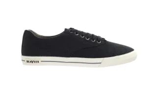 Seavees Hermosa Plimsoll Standard schwarzer Leinen schwarzer Männer Plimsoll