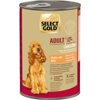 SELECT GOLD Nassfutter Hund Sensitive Adult Huhn mit Reis 24x400 g