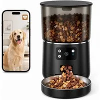 marmortrend Sehnsucht nach Einzigartigkeit Futterautomat 4L Futterautomat mit Kamera-WiFi, APP-gesteuert, Zwei-Wege-Audio, Nachtsicht, Verstopfungsschutzfunktion – für Katzen & kleine Hunde