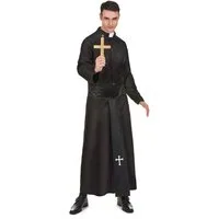 JADEO Kostüm Priester Kostüm Pfarrer schwarz-weiss