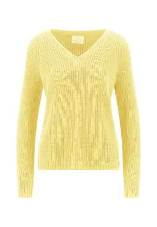 FYNCH-HATTON - PULLOVER V-NECK COTTON sunbeam yellow - Gr. - M