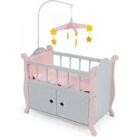 CHIC2000 Puppenbett Puntos Grey, aus Holz mit Mobile