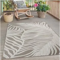 s.Oliver Teppich Skadom, Wende-Teppich im Blatt Design, auch für Balkon und Terrasse, rechteckig, Höhe: 5 mm, für In- und Outdoor geeignet, wetterfest & UV-beständig