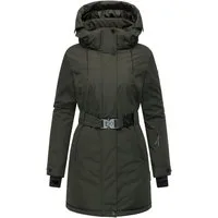 Navahoo Wintermantel Frostkuss 14 Warmer Damen Mantel mit abnehmbarer Kapuze und Taillengürtel