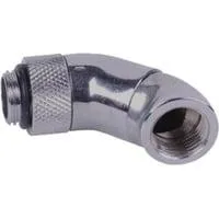 HF Winkeladapter Doppel-45° drehbar G1/4 AG auf G1/4 IG - Chrome, Verbindung chrom, für weiche Schläuche (PVC, Silikon, Neoprene)