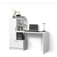 Livinity® Schreibtisch Lorena, Weiß, 150 x 120.1 cm mit 2 Türen (1-St)