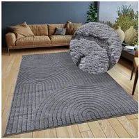 ELLE DECORATION Designteppich Cosy Panglao, auch als Rundteppich erhältlich, rechteckig, Höhe: 14 mm, uni Kurzflor, Hoch Tief Struktur, modern, Skandi, Boho, Wohnzimmer