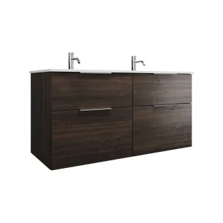 Burgbad Mineralguss Waschtisch-Set Eqio Marone Dekor Trüffel/Alpinweiss, SEYW122F2012C0001 SEYW122F2012C0001