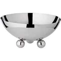 EDZARD Servierschale Chicago, Edelstahl, Schale, Silber-Optik, hochglanzpoliert, H 9 cm