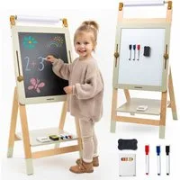 Mamabrum Kinderstaffelei Mamabrum Kinderstaffelei 3in1 Tafel magnetisch Kreide höhenverstellbar