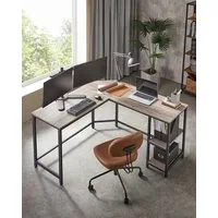 VASAGLE Schreibtisch L-förmiger Computertisch, Eckschreibtisch, Gaming, Homeoffice, 138 x 138 x 76 cm, mit 2 Ablagen, platzsparender, einfacher Aufbau