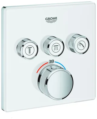 GROHE THM Grohtherm SmartControl 29157 eckig FMS 3 Absperrventile moon white, 29157LS0 29157LS0