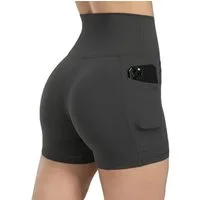 Smilodox Shorts Josie, High Waist Sportshorts enganliegend, Radlerhose Eingrifftaschen Elastischer Bund, Yogahose, Training Workout Freizeit Athleisure