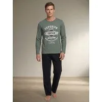 Henry Terre Pyjama Pyjama Set Langarm - Vintage Hose Anthrazit