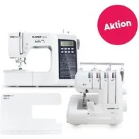 GLAESER home Nähmaschine GLAESERhome Pro-Bundle, ol50 + mia500 + Anschiebetisch