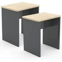 VCM Essgruppe 2er Set Sitzhocker Fußablage Beistelltisch Esal, (Set, 2-tlg., 2x Hocker)