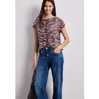 STREET ONE Shirttop Sommershirt mit Front im Animal-Look