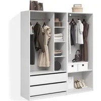 Livinity® Kleiderschrank Trento, Weiß, 2er Set (2-St)