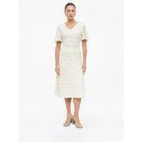 s.Oliver Midikleid Kleid Midi-Kleid mit Glitzergarn und Ajourmuster