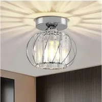 Ophy Deckenleuchte Moderne Kristall-Deckenleuchte (Mini), wechselbar: Halogen oder LED (E27), Silber, für Wohnzimmer & Flur (Deckenlampe, Glühlampe nutzbar)