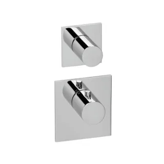 Herzbach Logic XL Fertigmontageset 11.521015.1.01 Universal-Thermostat-Modul, 2 eckige Armaturenblenden, chrom