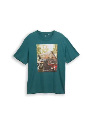 Tom Tailor - Plus Size - T-Shirt mit Fotoprint jasper green - Gr. - 3XL