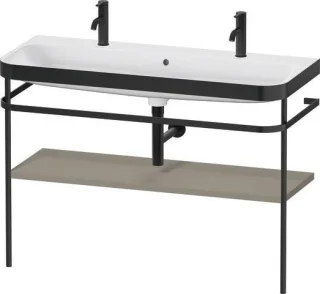 Duravit Happy D.2 Plus c-bonded Set mit Metallkonsole Stein Grau Seidenmatt 1175x490x850 mm - HP4759 HP4759O92920000