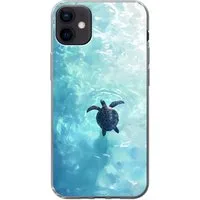 MuchoWow Handyhülle für Apple iPhone 12 Mini Schildkröte - Meer - Blau - Glitzern, Smartphone-Bumper, Print, Handy Schutzhülle Dünn