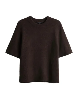 Opus - Kurzarmpullover - Pimota braun - Gr. - 42