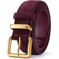 Zaewry Taillengürtel Damen-Wildlederimitat -Gürtel, modischer Vintage-Taillengürtel mit eckiger goldfarbener Schnalle, ideal zu Jeans oder Kleidern