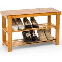 tectake Schuhregal Schuhbank, Set 1-tlg., Bambus
