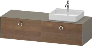 Duravit White Tulip Konsolenwaschtischunterbau wandhängend Amerikanischer Nussbaum & Stein Grau Matt WT4890R77920000