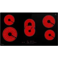 KKT KOLBE Elektro-Kochfeld CH9005RL, 90cm Herdplatte Kochmulde Kochplatte Glaskeramik 5 Zonen Autark Timer