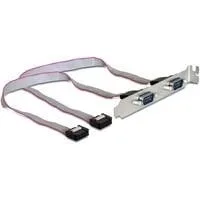 Slotblende > seriell 2 Port, Kabel silber/grau