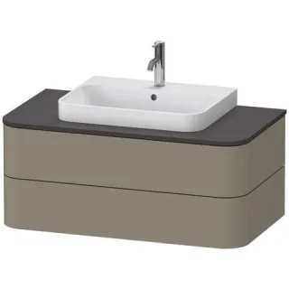 Duravit Happy D.2 Plus Konsolenwaschtischunterbau wandhängend Stein Grau Seidenmatt 1000x550x408 mm  HP497109292
