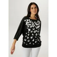 Aniston SELECTED T-Shirt vorne mit filigranen Schmetterlingen bedruckt