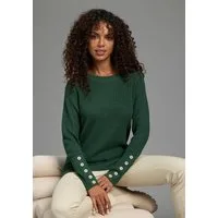 Laura Scott Strickpullover Übergangspullover aus Grobstrick, mit Zierknöpfen