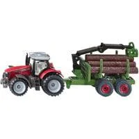 BLISTER Massey Ferguson mit Forstanhänger, Modellfahrzeug